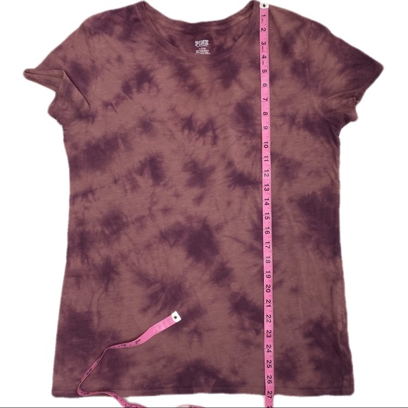 VS Victoria’s Secret PINK Perfect Tee Tie Dye Short Sleeve Purple Brown Medium - Picture 8 of 8